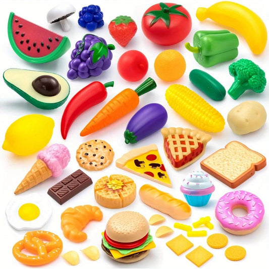 Joyfy 50 Piece Kitchen Toy Set Pretend Food Accessories