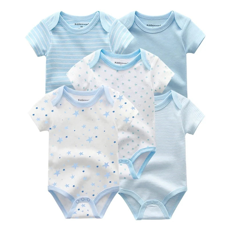 Kiddiezoom Cartoon Cotton Baby Jumpsuit Unisex Summer Outfit For Newborns