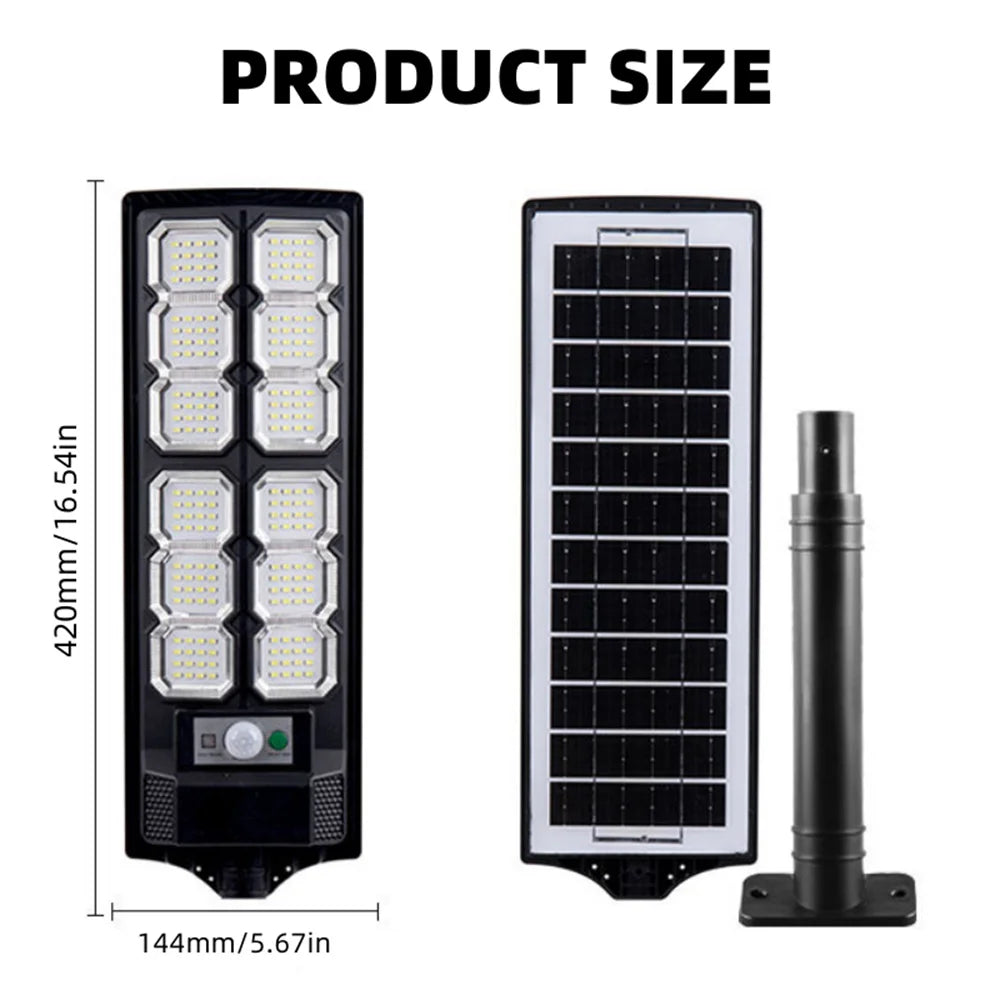 Solar Street Lights Waterproof 192LED Dusk To Dawn Motion Sensor
