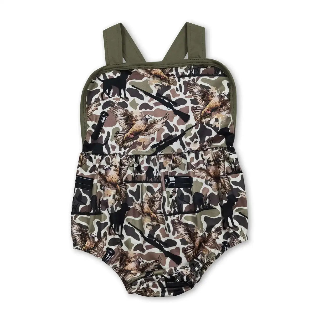 Deer Camo Baby Boy Summer Romper Cotton Polyester Blend