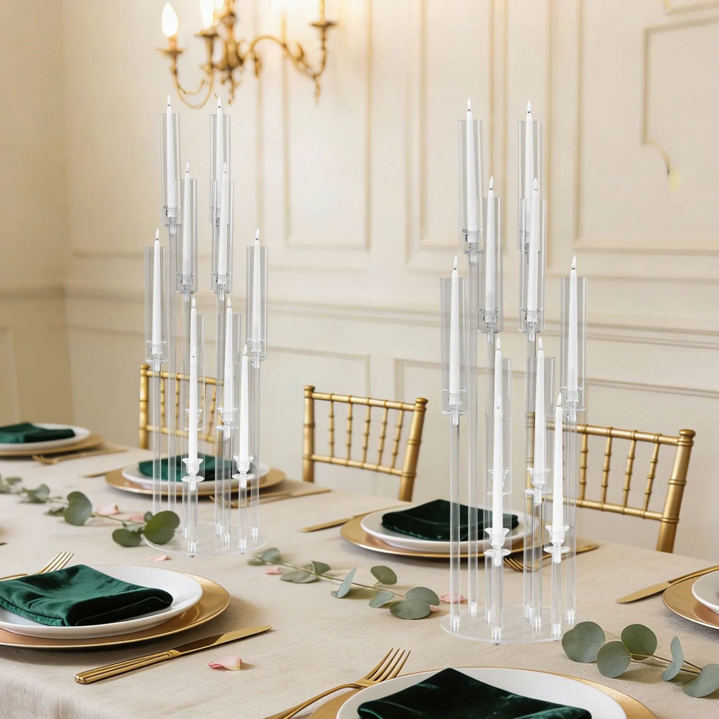 Vincigant 10 Arm Acrylic Candelabra Centerpiece For Weddings