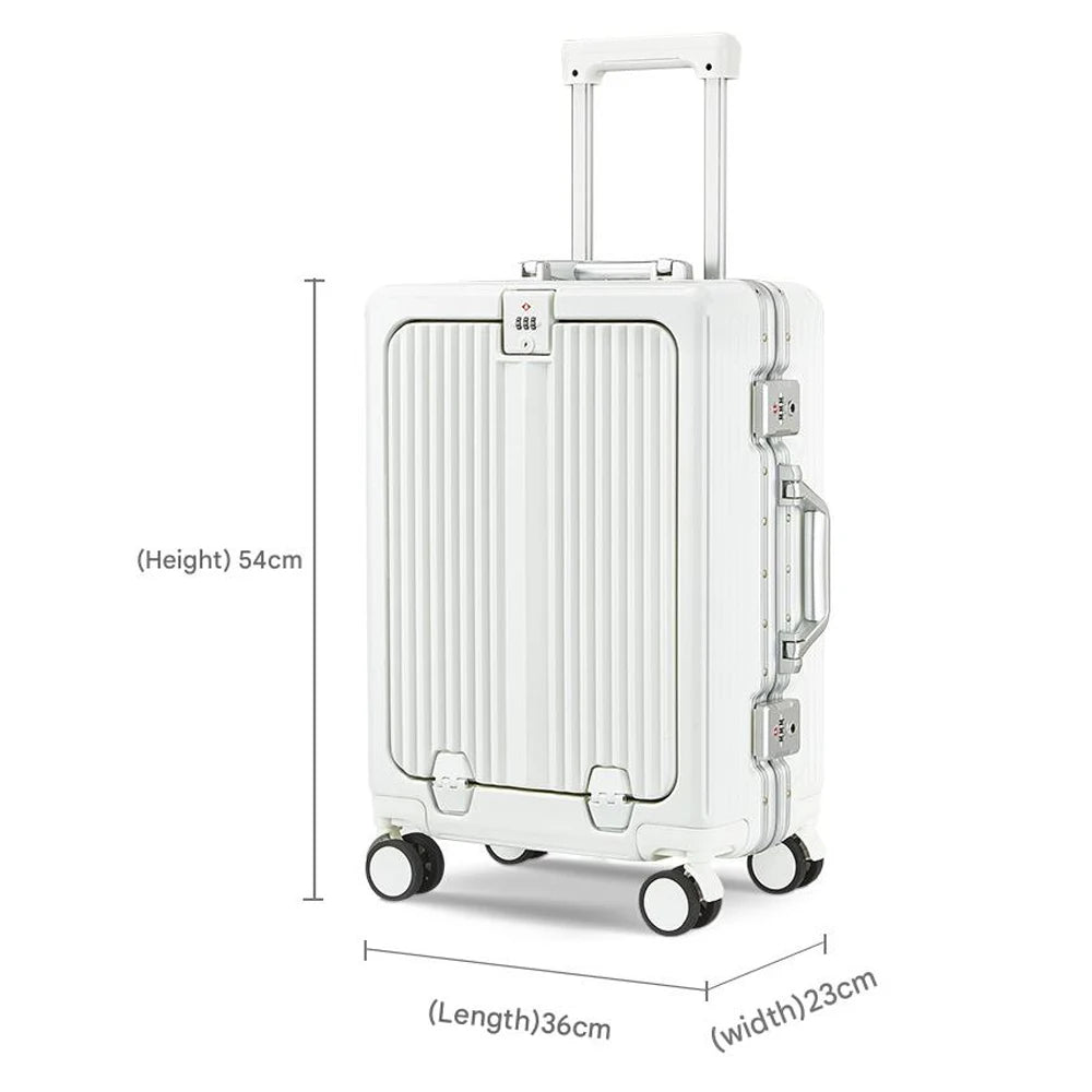 Aluminum Rolling Cabin Luggage With Spinner Wheels And TSA Lock