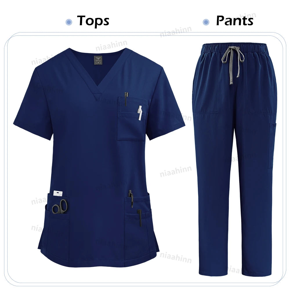 Medical Scrubs Set for Women Unisex Nurse Uniforms