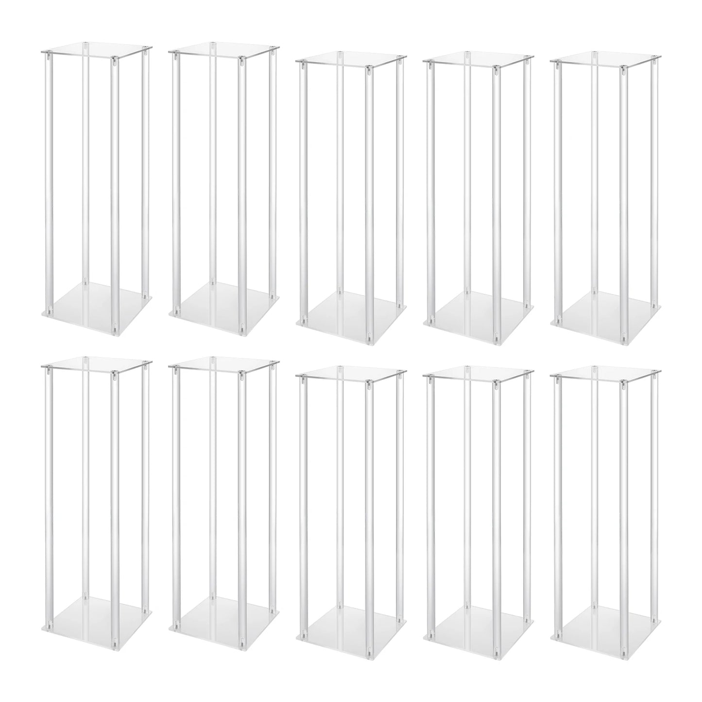 Acrylic Vase Wedding Centerpieces Set Geometric Clear Flower Stands