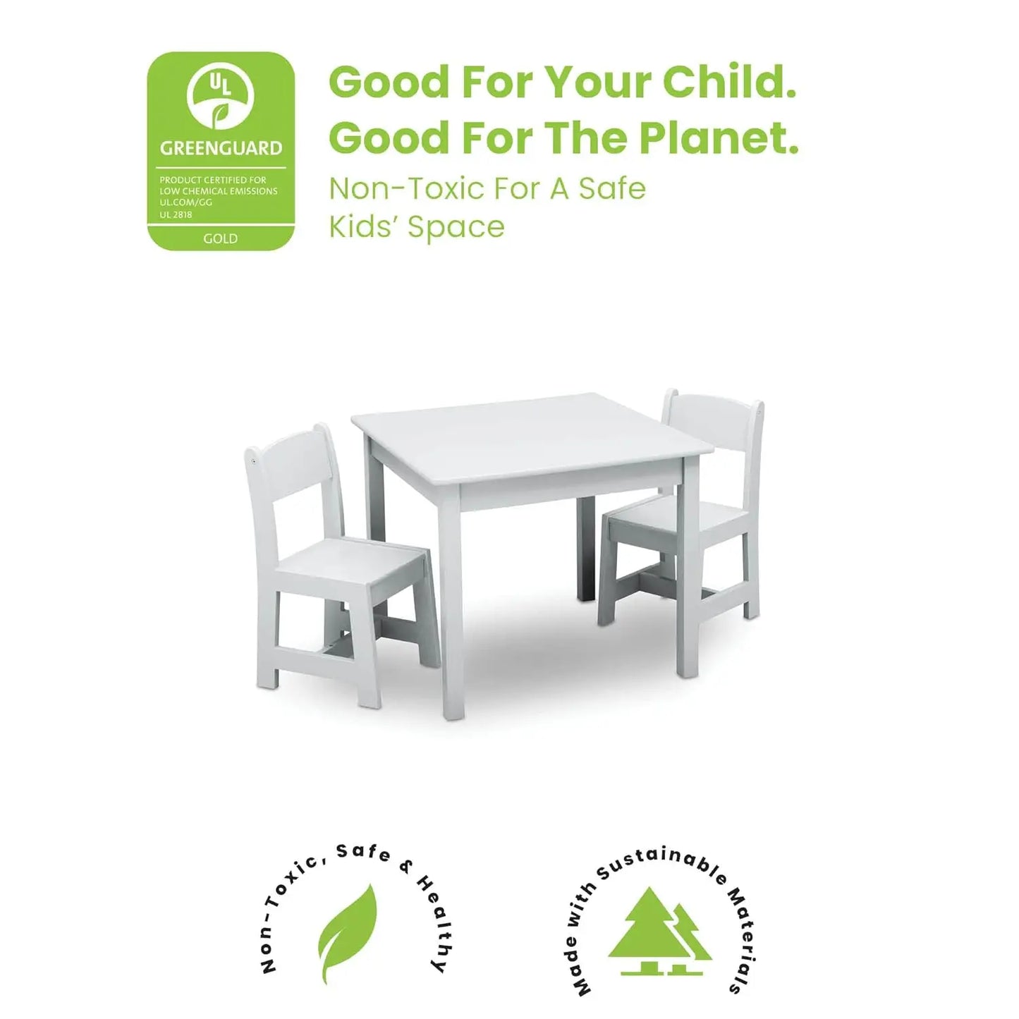 Kids Wood Table And Chair Set Greenguard Gold Certified
