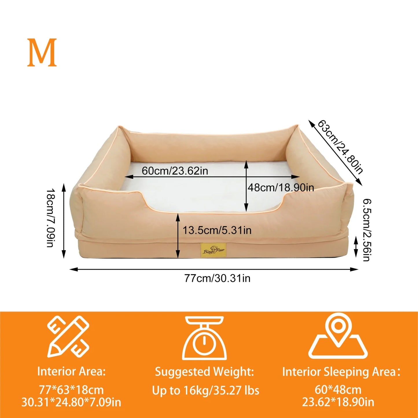 BINGOPAW Waterproof Orthopedic Dog Bed With Removable Cover