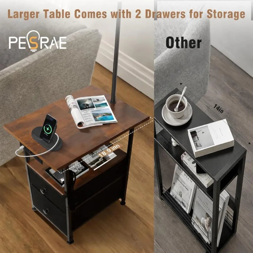 Floor Lamp Table Two Drawers Reading Lamp Three Temperature Settings