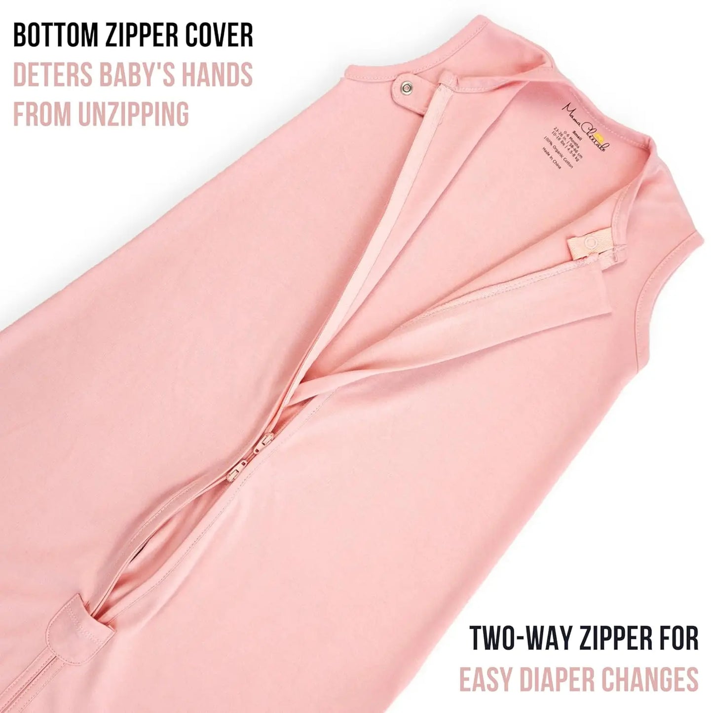 Organic Cotton Baby Sleep Sack Wearable Blanket With Two-Way Zipper