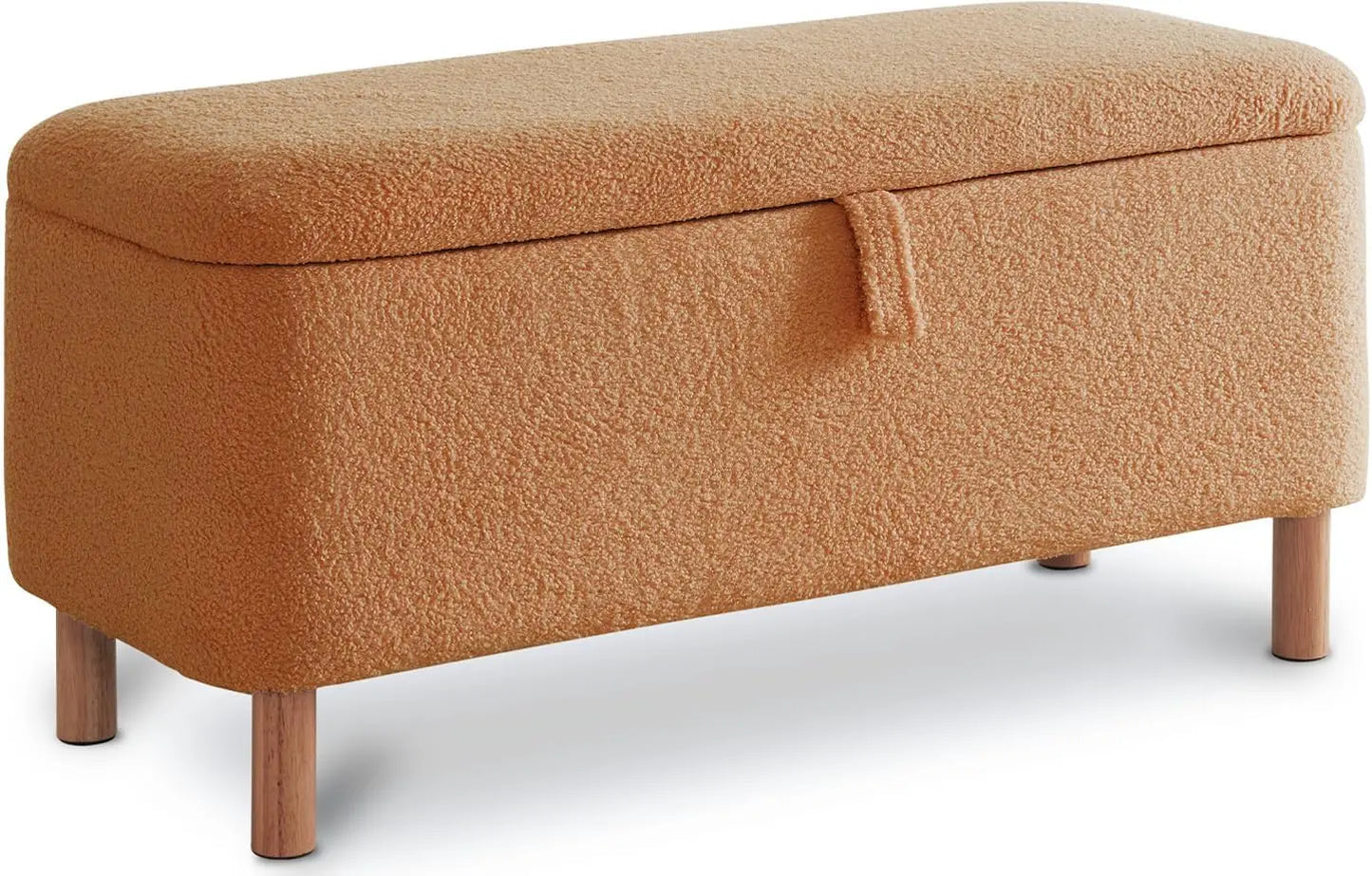 Todrani Boucle Storage Ottoman Bench With Sherpa Upholstery Entryway