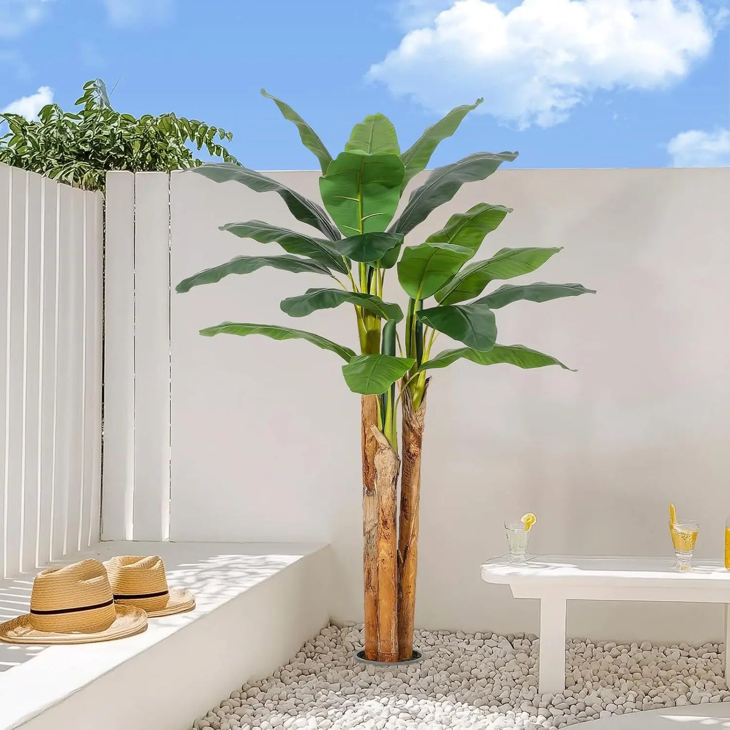 HiMISS Artificial Banana Tree Lifelike Faux Tropical Plant