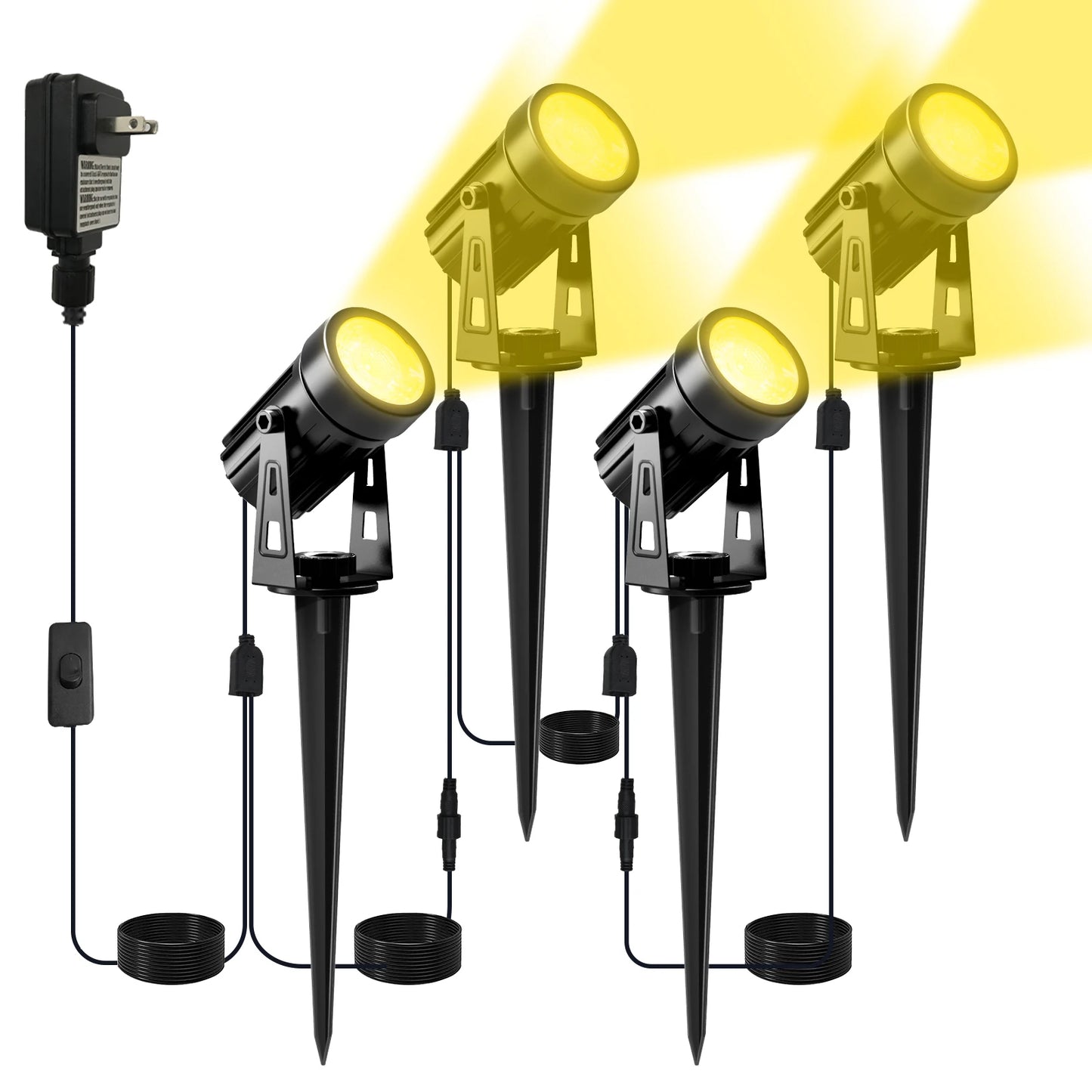 T-SUNRISE US Plug COB LED Landscape Spotlight, IP65 Waterproof