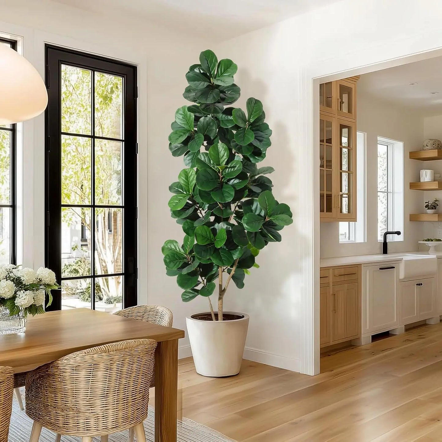 HiMISS Fiddle Leaf Fig Tree Artificial Indoor Home Decor Planter