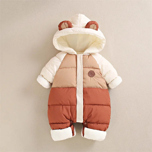 Newborn Hooded Winter Cotton Polyester Romper Unisex Baby Jumpsuit