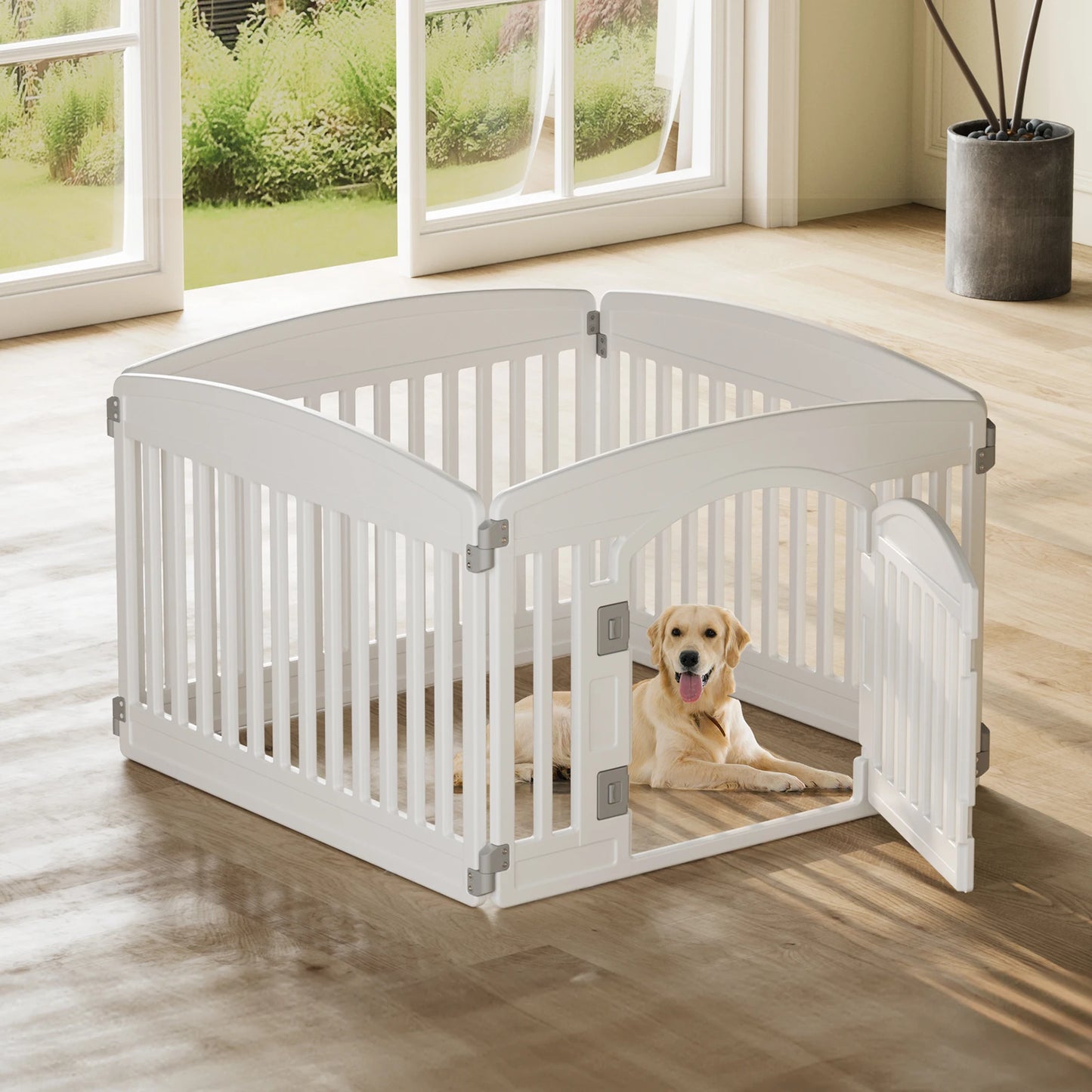 JHK Plastic Dog Playpen Portable Indoor Outdoor Expandable for Pets