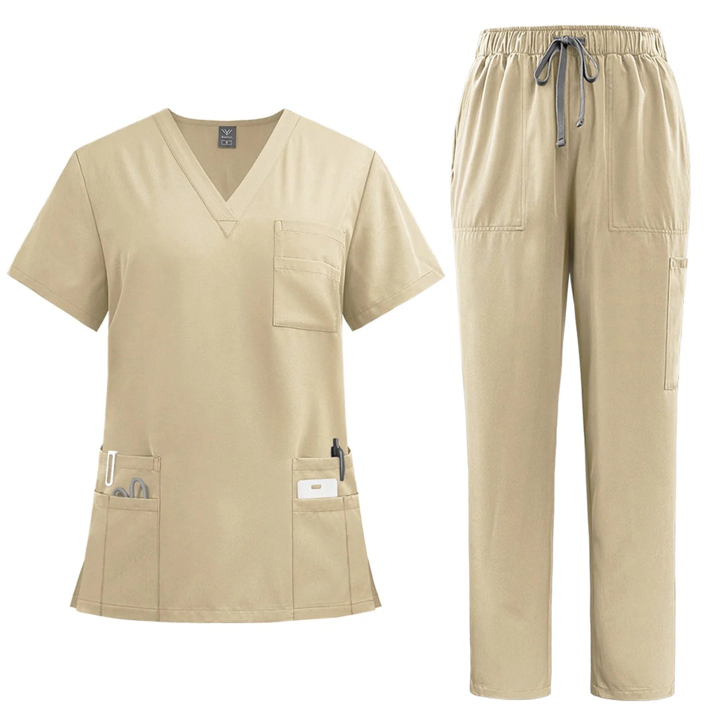 Eillysevens Women's Quick Dry Nurse Uniform Set V Neck