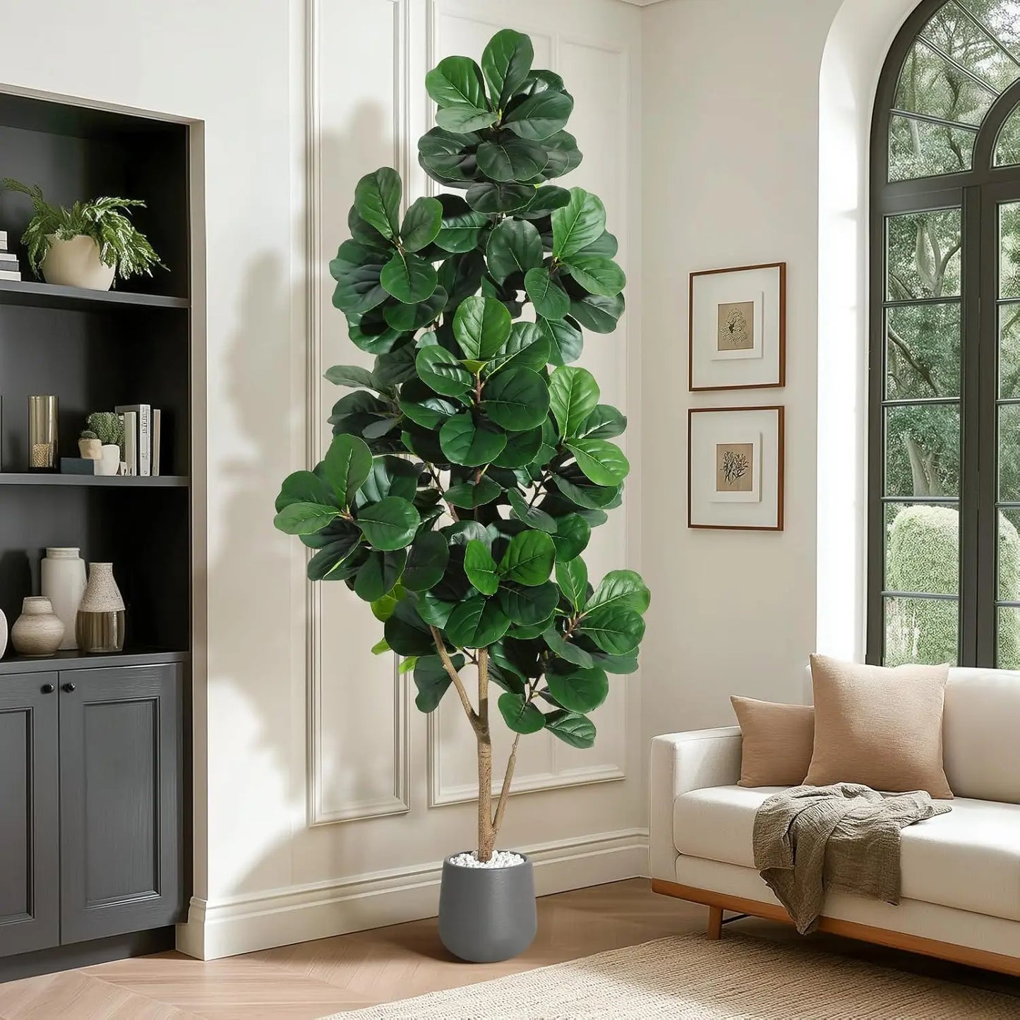 HiMISS Fiddle Leaf Fig Tree Artificial Indoor Home Decor Planter