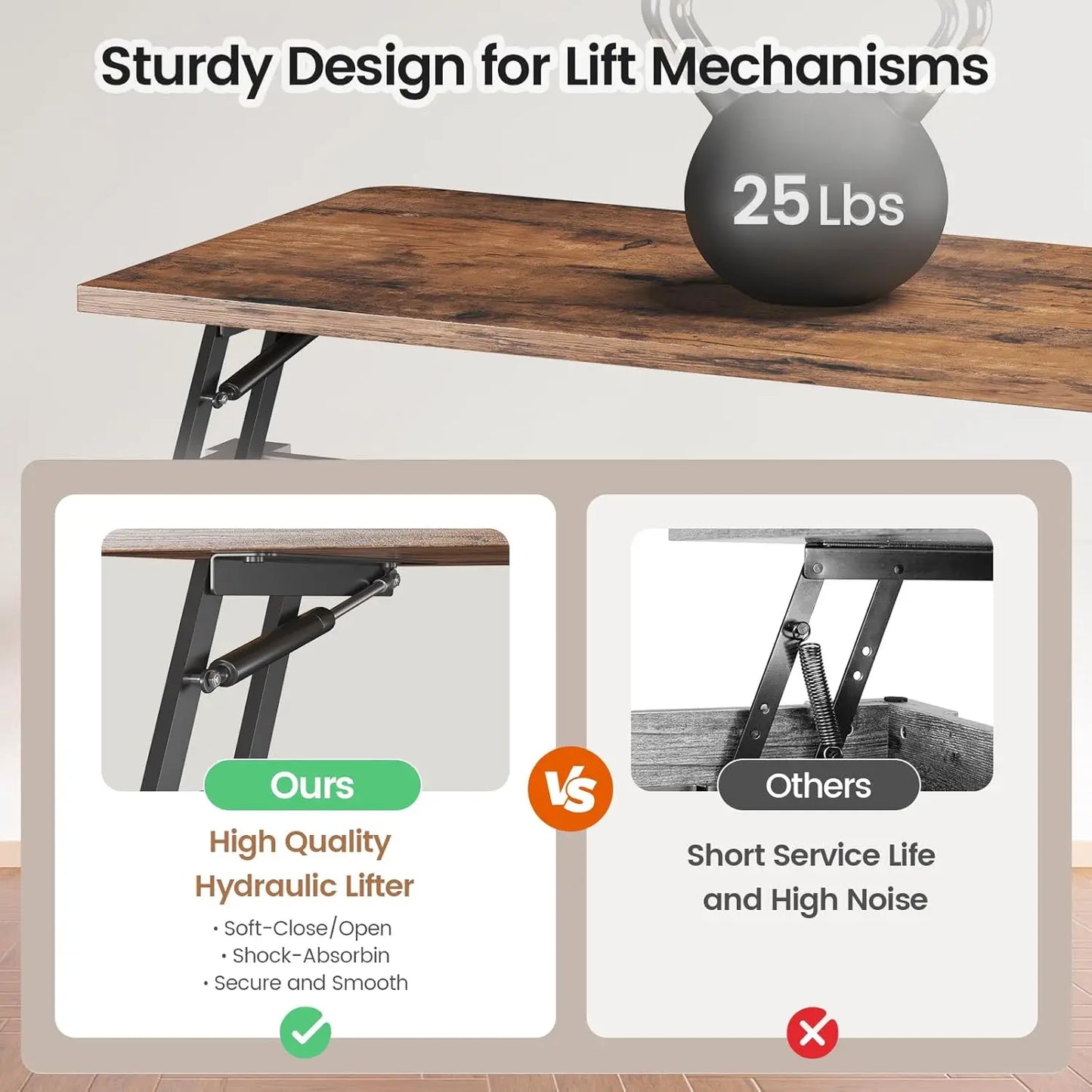 31.5" Lift Top Coffee Table with Storage, Square Coffee Tables for Living Room, Farmhouse Coffee Table with Large, Customized