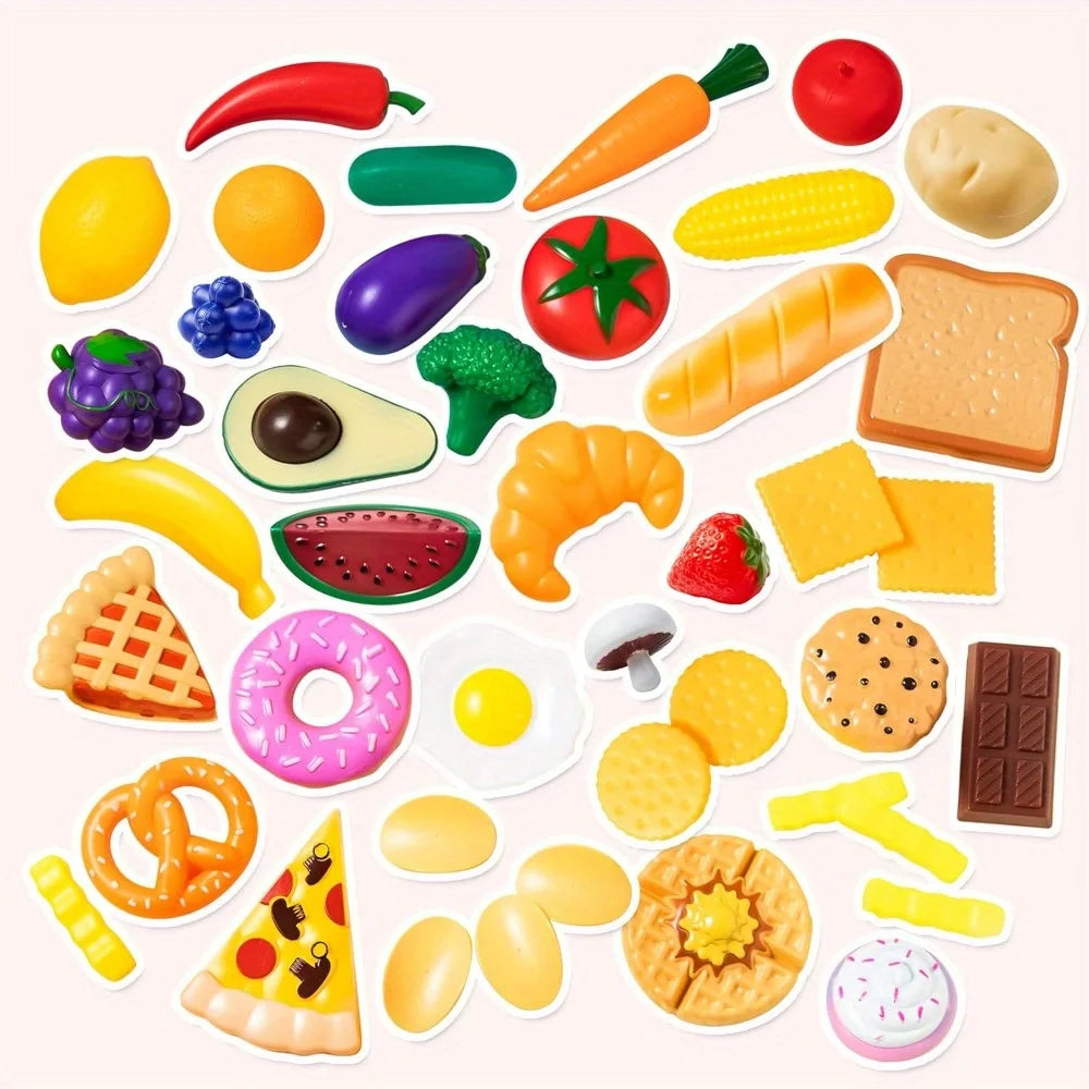 Joyfy 50 Piece Kitchen Toy Set Pretend Food Accessories