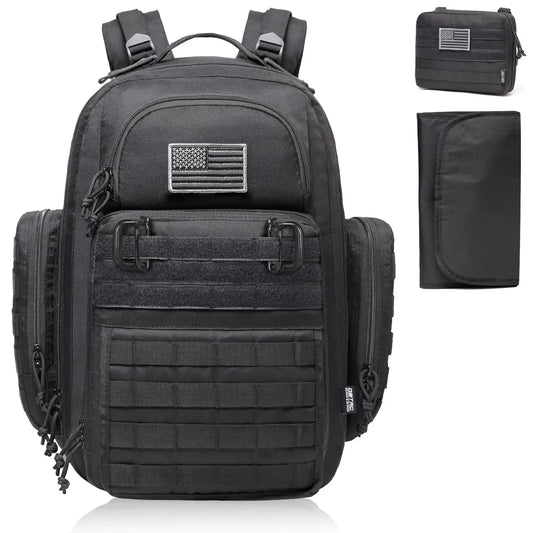 Closure Diaper Backpack For Men Changing Mat And Insulated Pockets