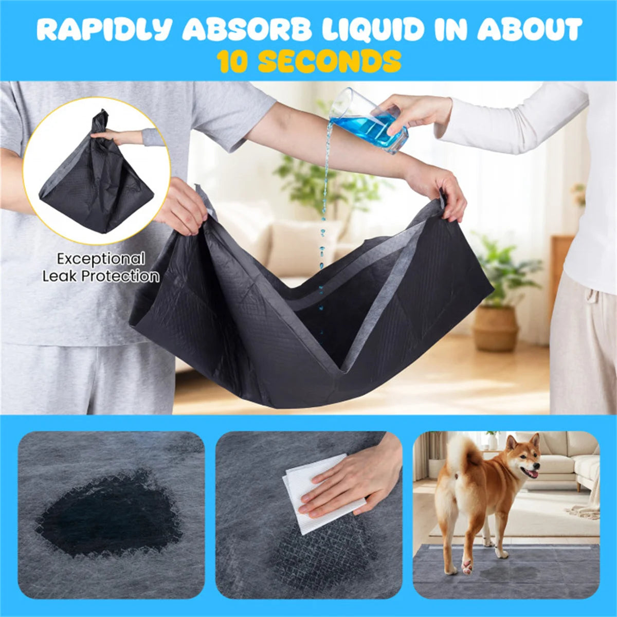 Pet Pads With Activated Carbon For Odor Control Dog Potty
