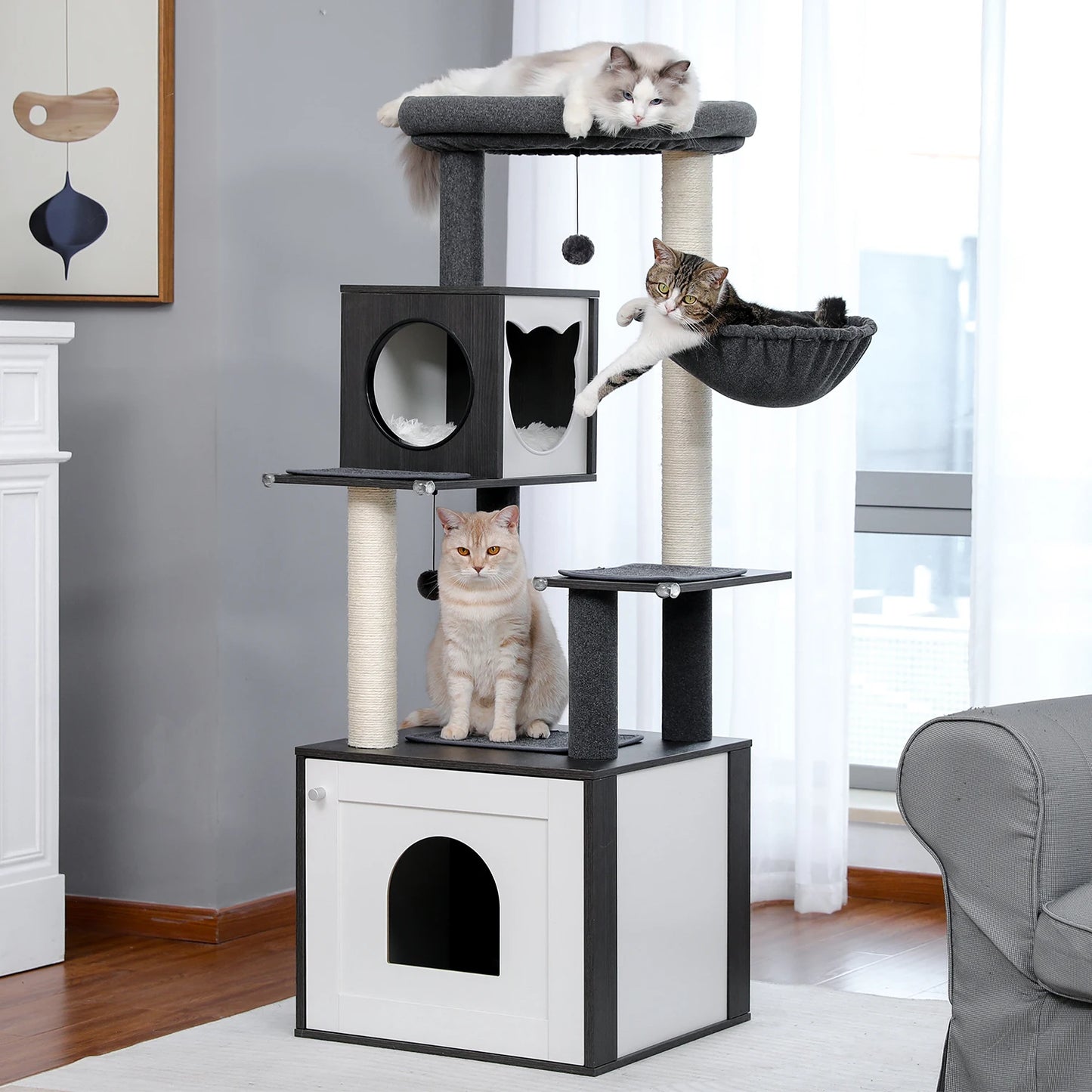 PAWZ Ro Multi Level Cat Tree With Scratching Posts Condo