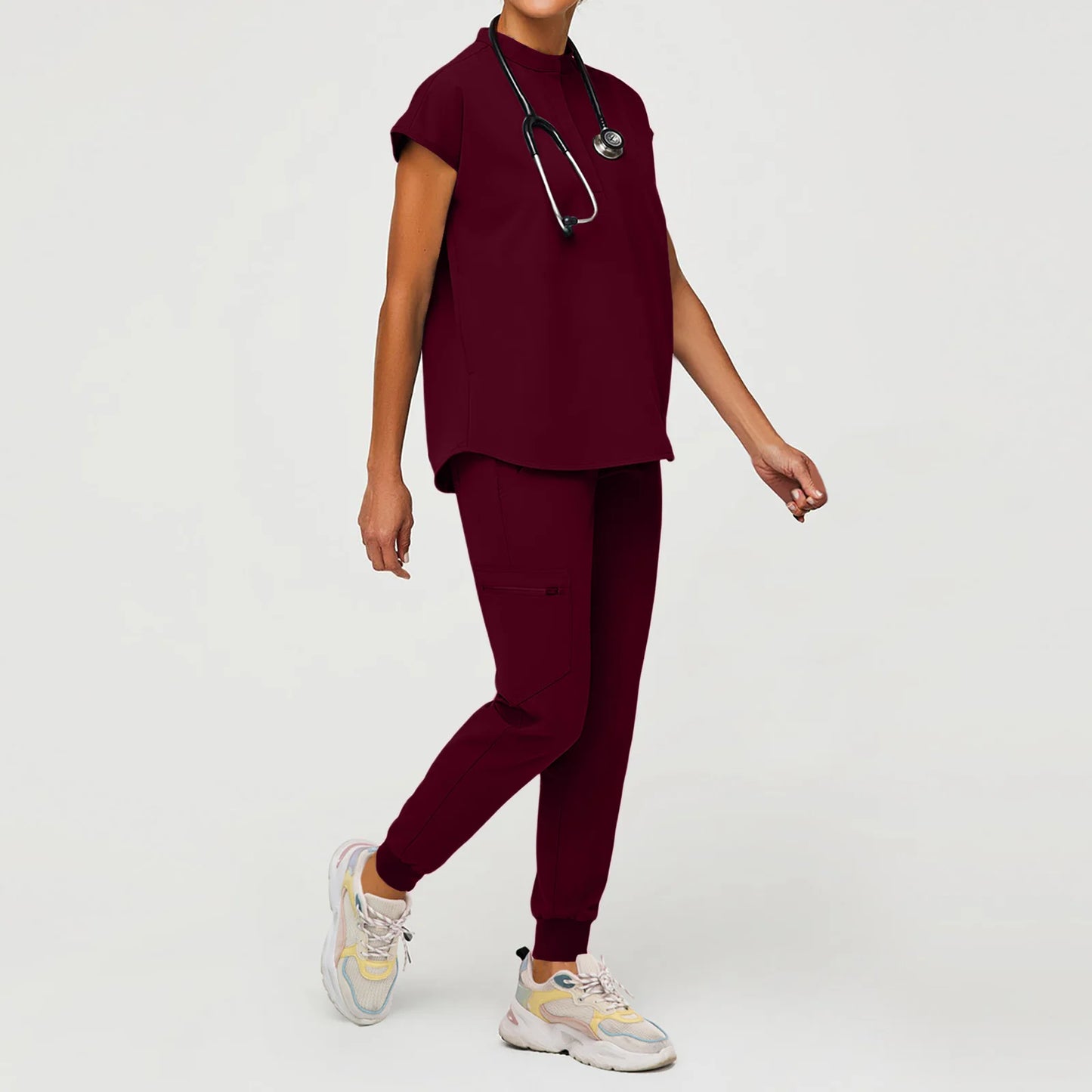 Medical Scrubs Set for Men Breathable Top and Pants