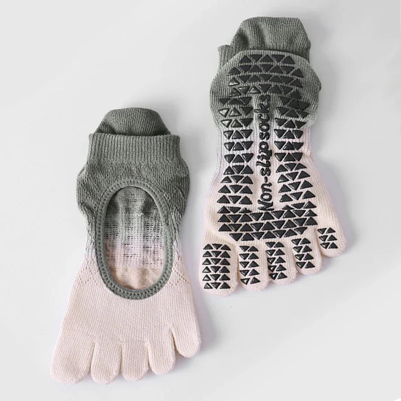 Women Pilates Five-Toe Socks Non-Slip Silicones Low-Ankle