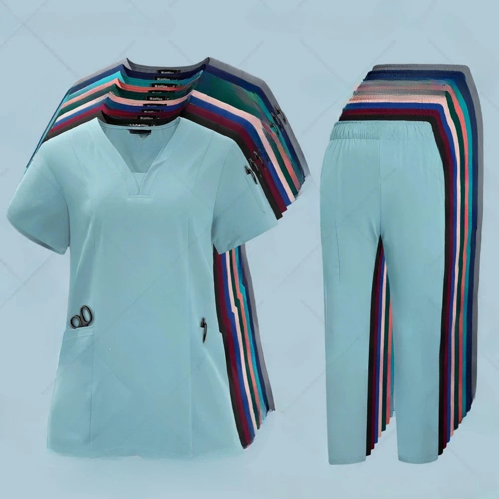 Nursing Scrubs Sets for Doctors and Nurses Tops and Pants