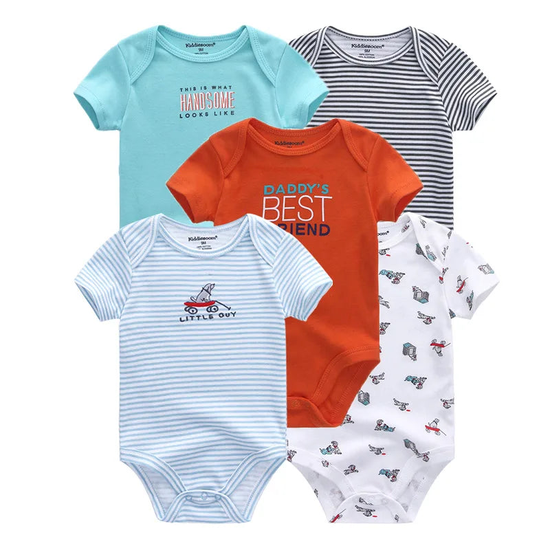 Kiddiezoom Cartoon Cotton Baby Jumpsuit Unisex Summer Outfit For Newborns