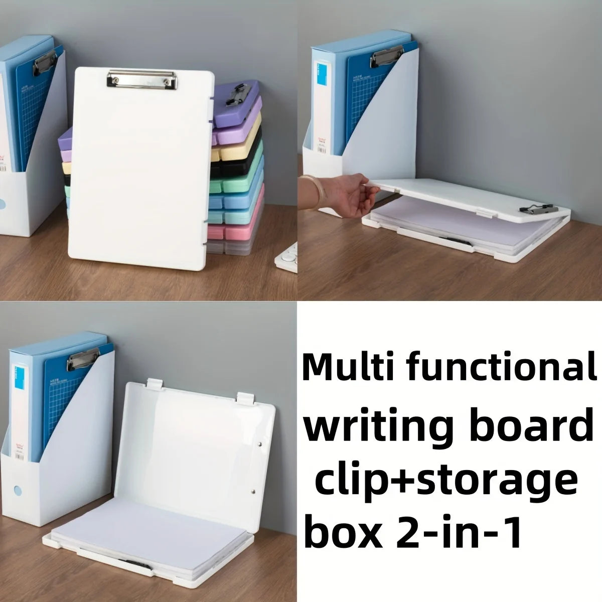 A4 Clipboard Pen Holder Writing Pad Double Clip Document Organizer