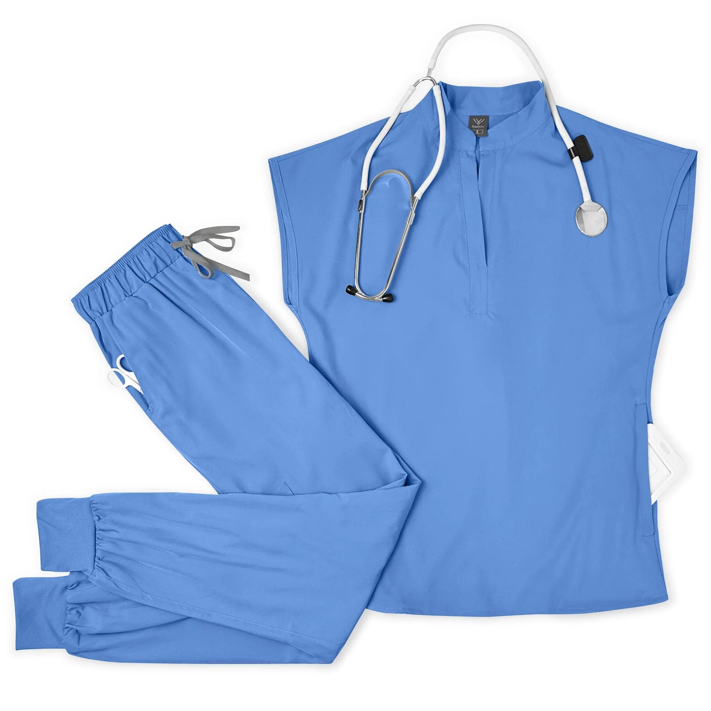 Medical Scrubs Set for Men Breathable Top and Pants