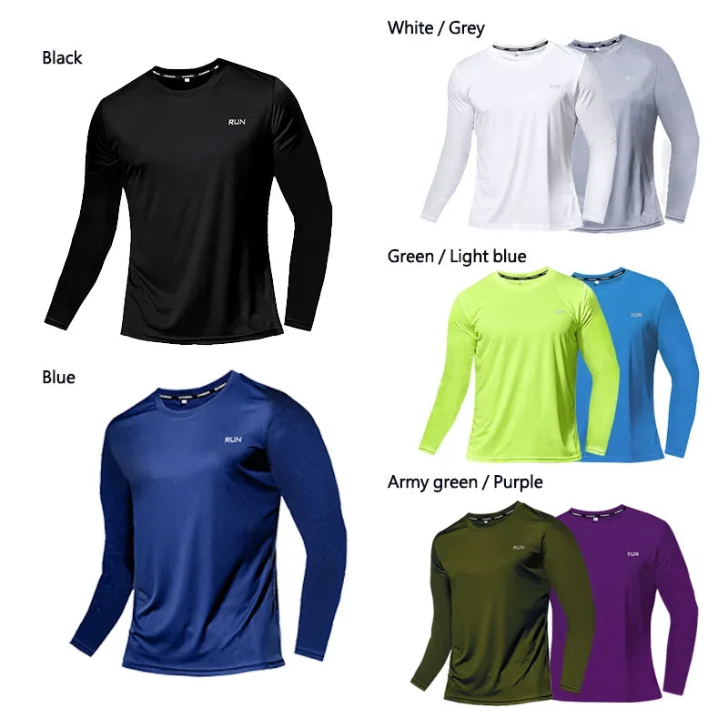 Ice Silk Long Sleeve T-Shirt Men's Quick Dry Sun-Protection