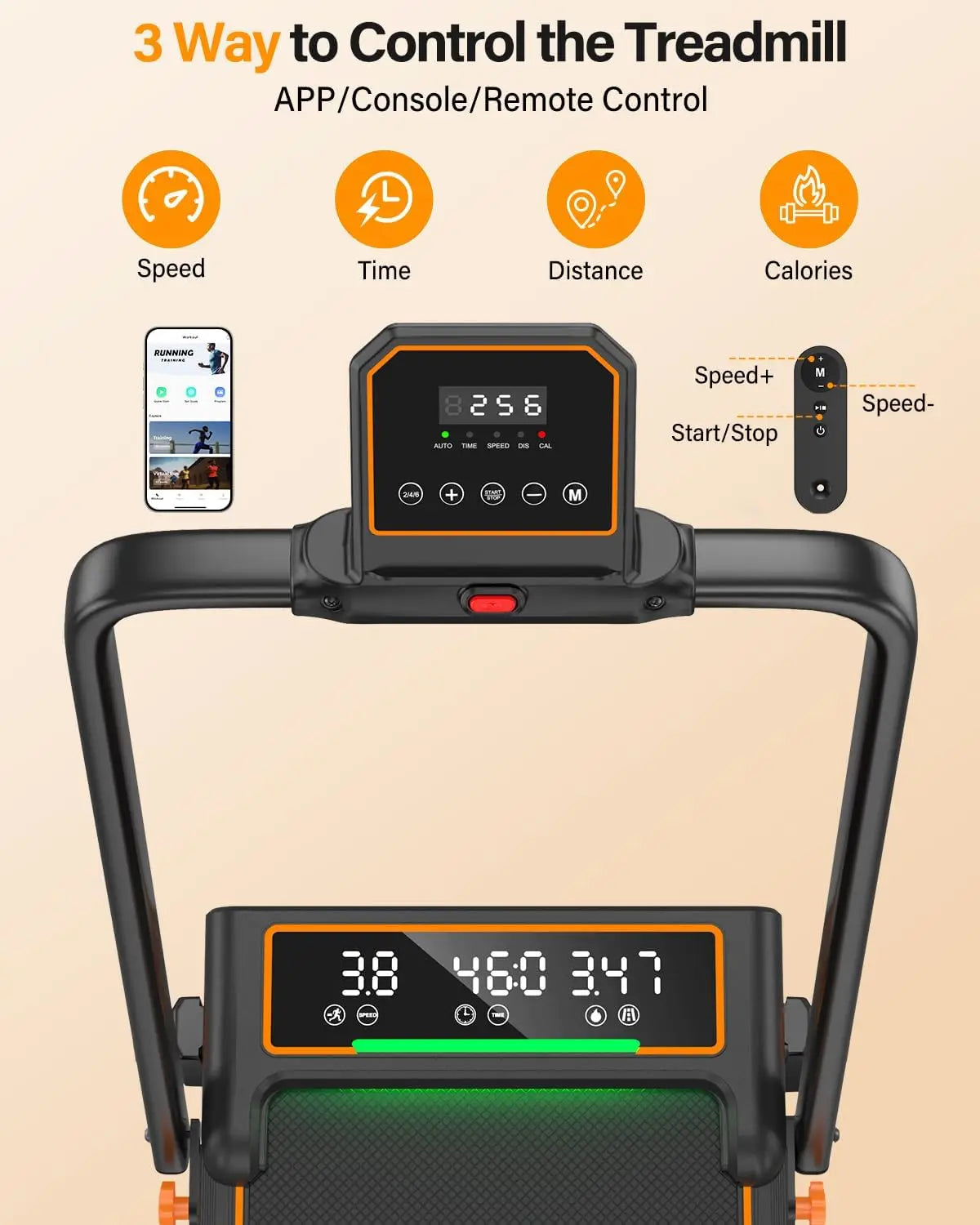 Treadmill Walking Pad With 15 Percent Incline And Led Display