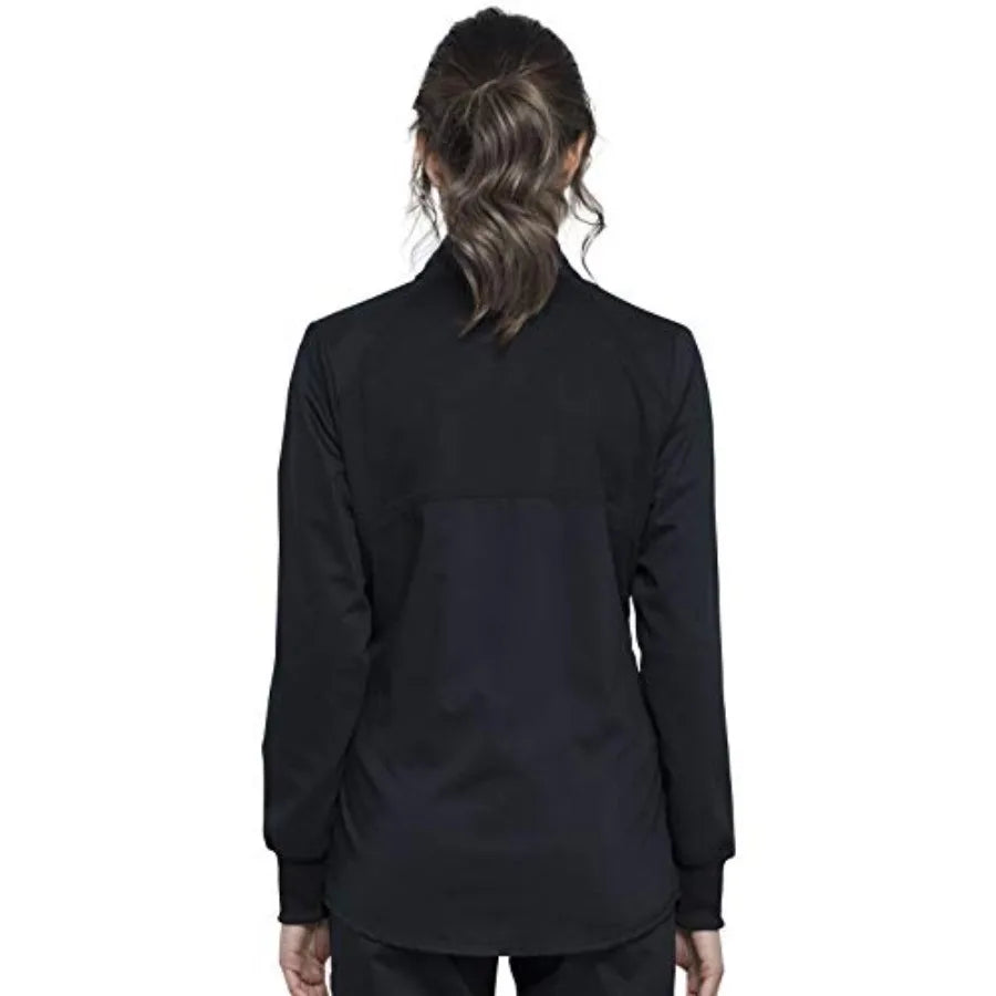 Cherokee Scrub Jacket Women Zip Front Medical Uniform Mesh Detail Ultra Soft
