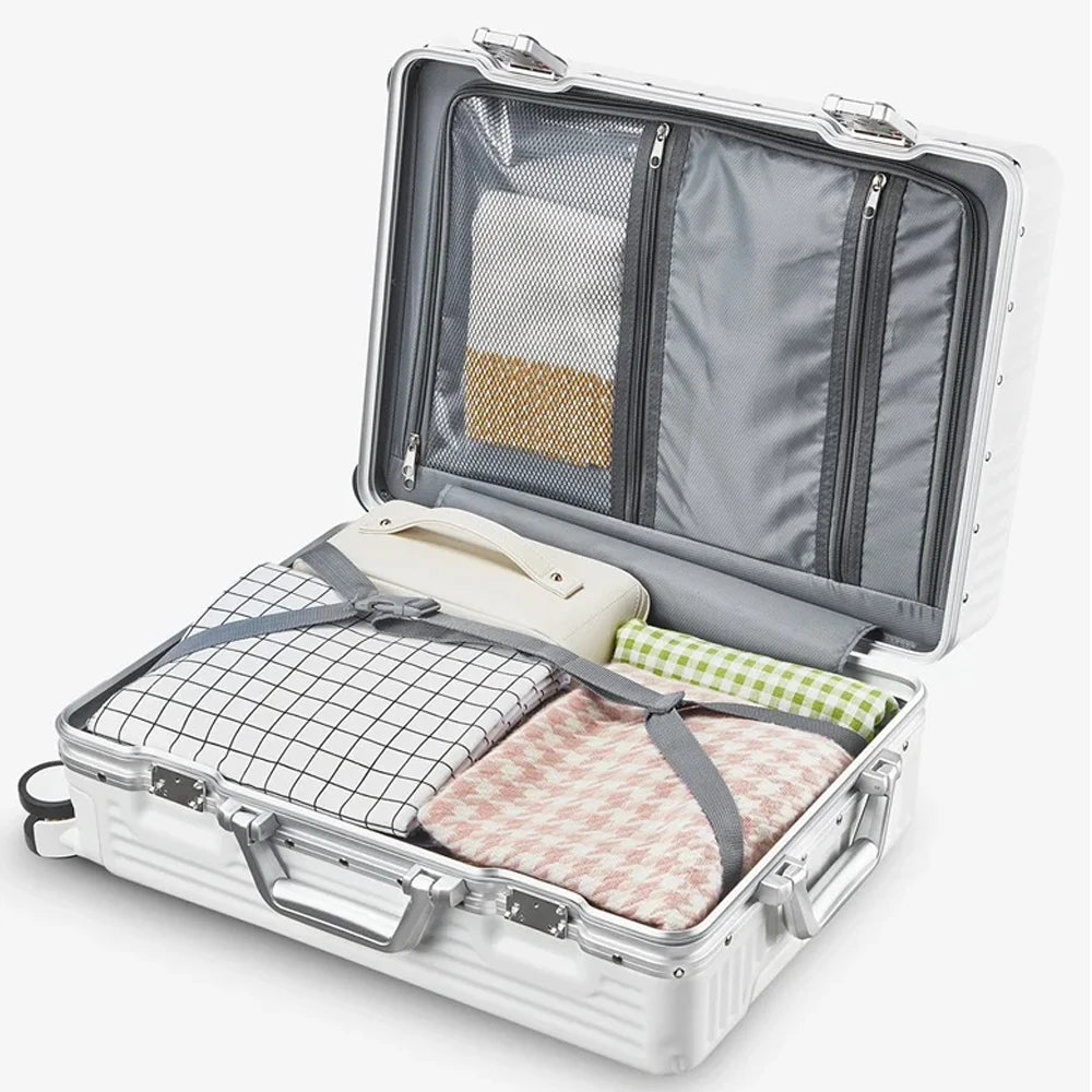 Aluminum Rolling Cabin Luggage With Spinner Wheels And TSA Lock