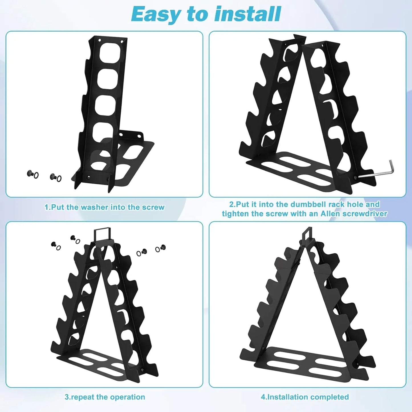 5-Tier A-Frame Dumbbell Rack With Handle For Home Gym