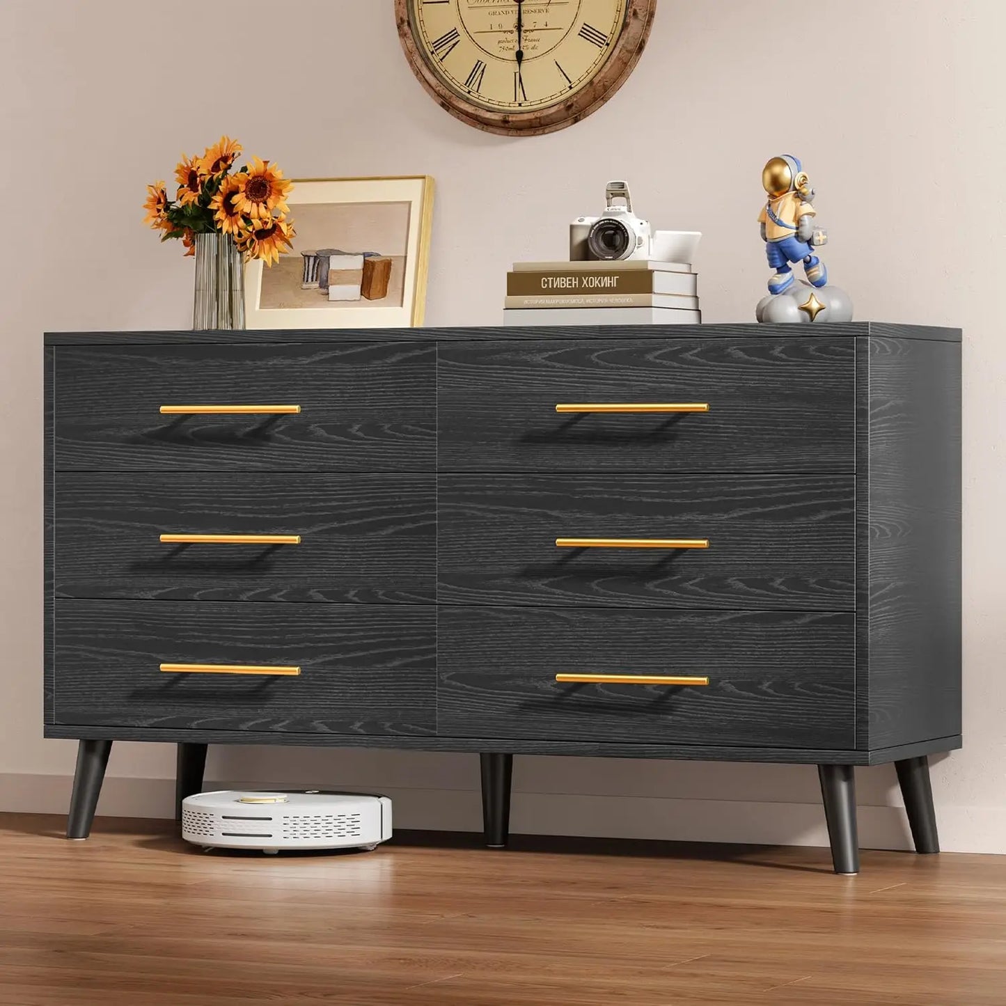 Chengwei Six-Drawer Dresser Modern Wood Bedroom Storage Chest