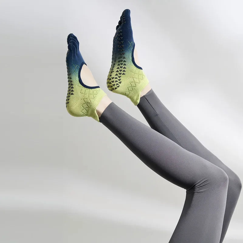 Women Pilates Five-Toe Socks Non-Slip Silicones Low-Ankle