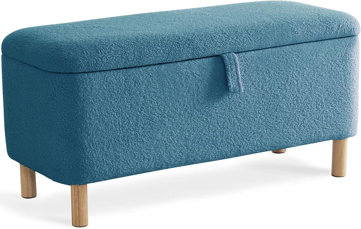 Todrani Boucle Storage Ottoman Bench With Sherpa Upholstery Entryway
