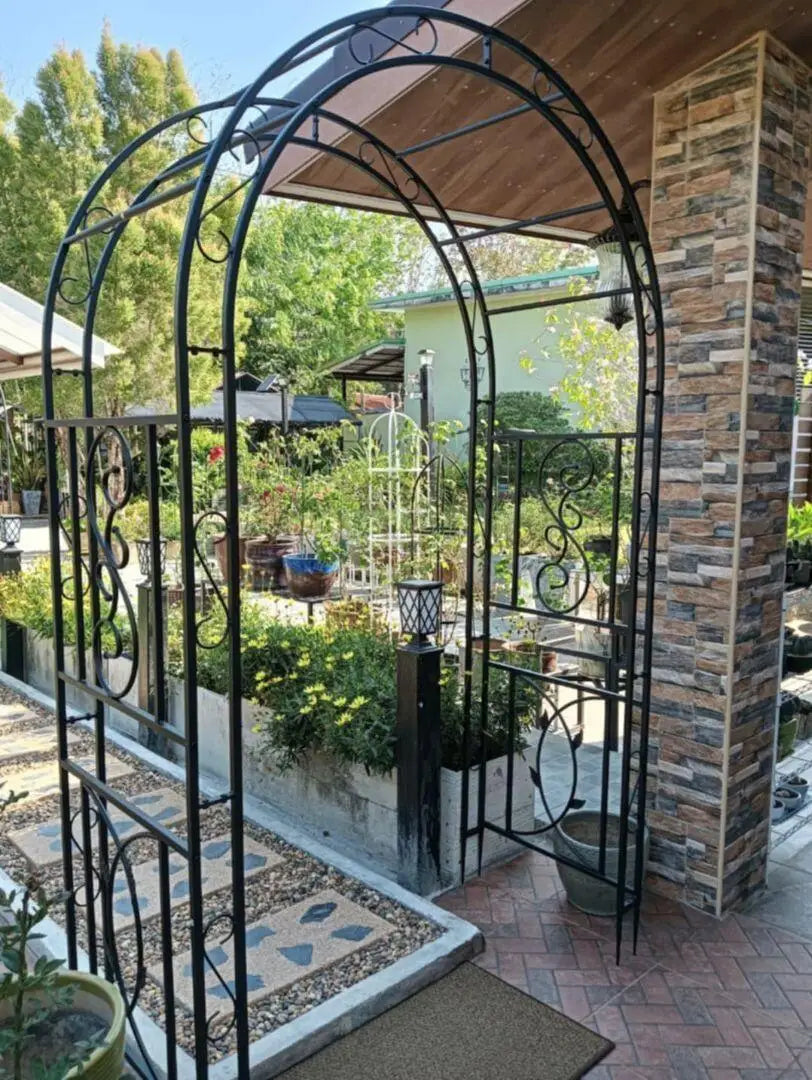 Powder Coated Metal Garden Arbor Trellis For Climbing Plants Heavy Duty