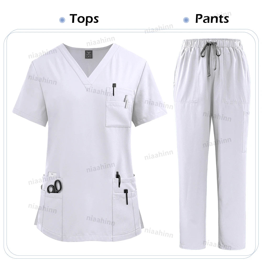 Medical Scrubs Set for Women Unisex Nurse Uniforms
