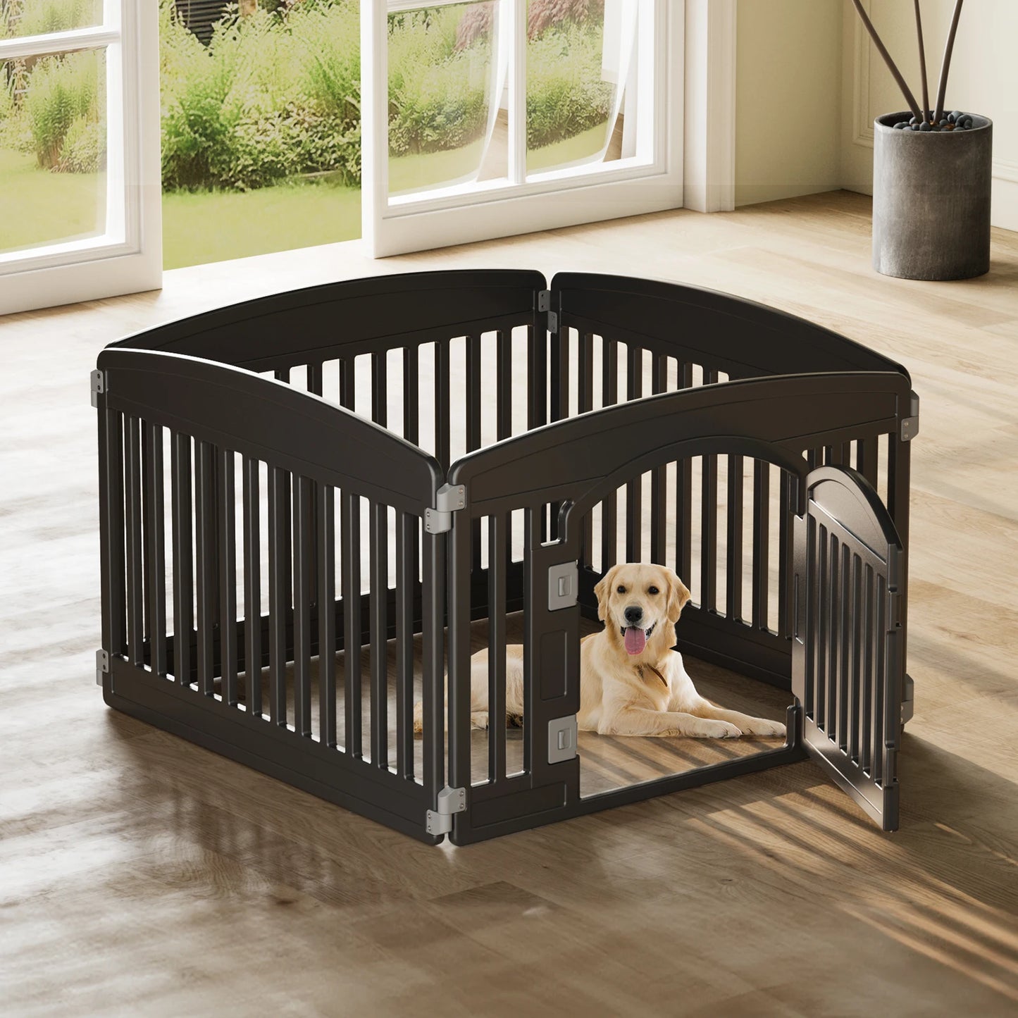 JHK Plastic Dog Playpen Portable Indoor Outdoor Expandable for Pets
