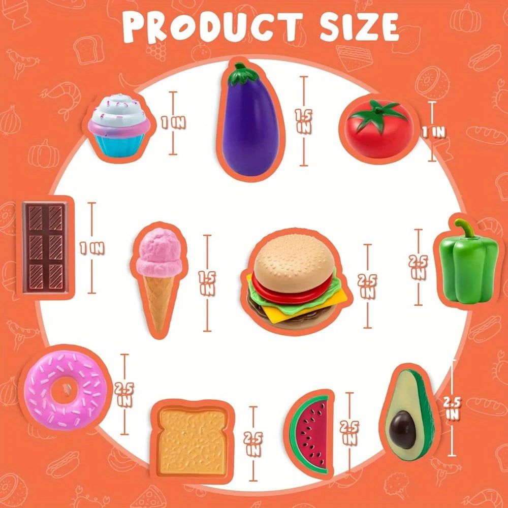 Joyfy 50 Piece Kitchen Toy Set Pretend Food Accessories