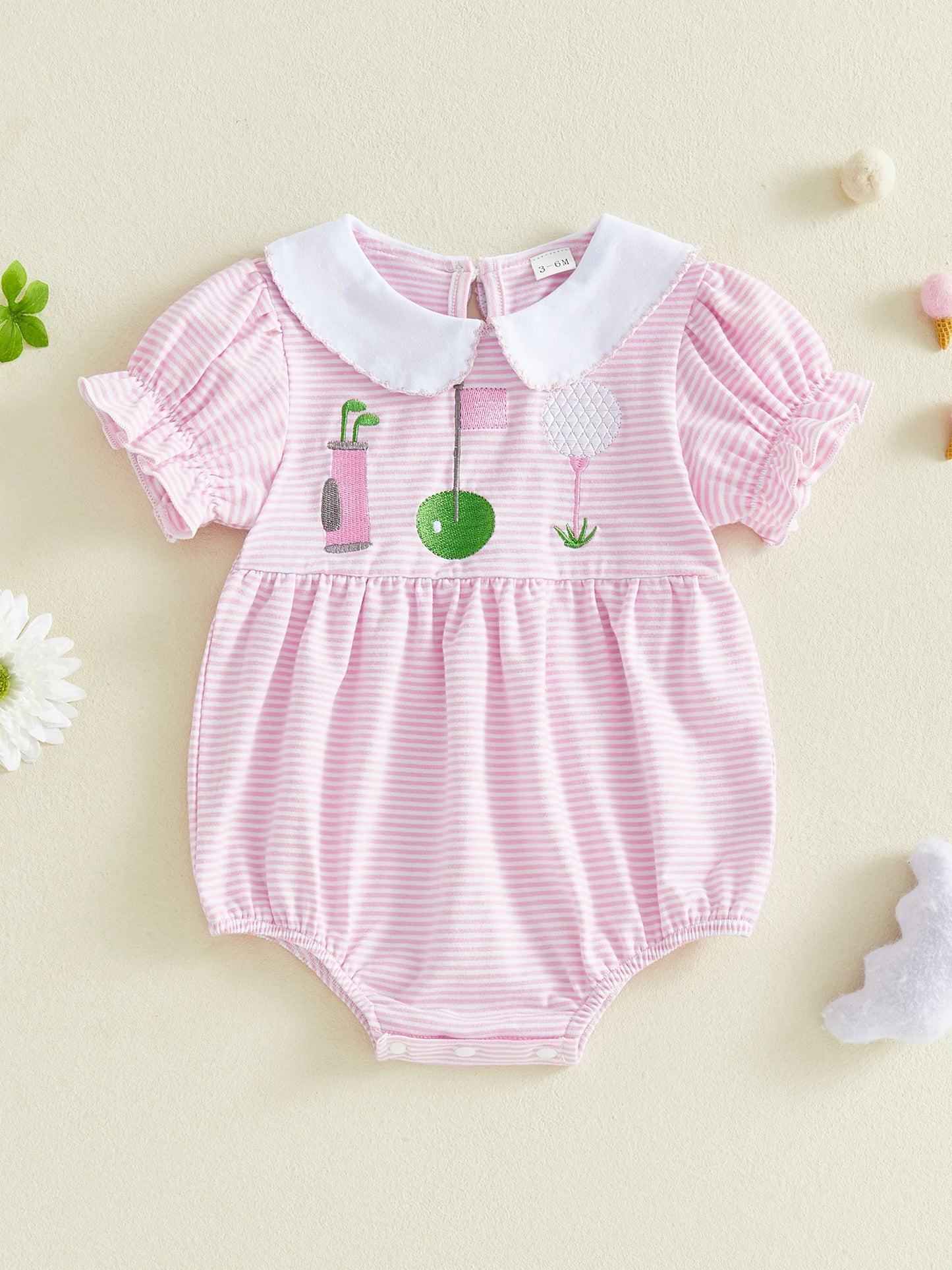 Floral Print Toddler Romper With Bow Detail And Ruffle Sleeves