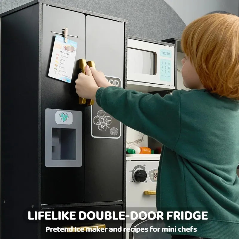 Joyfy Toddlers Wooden Corner Kitchen Pretend Playset