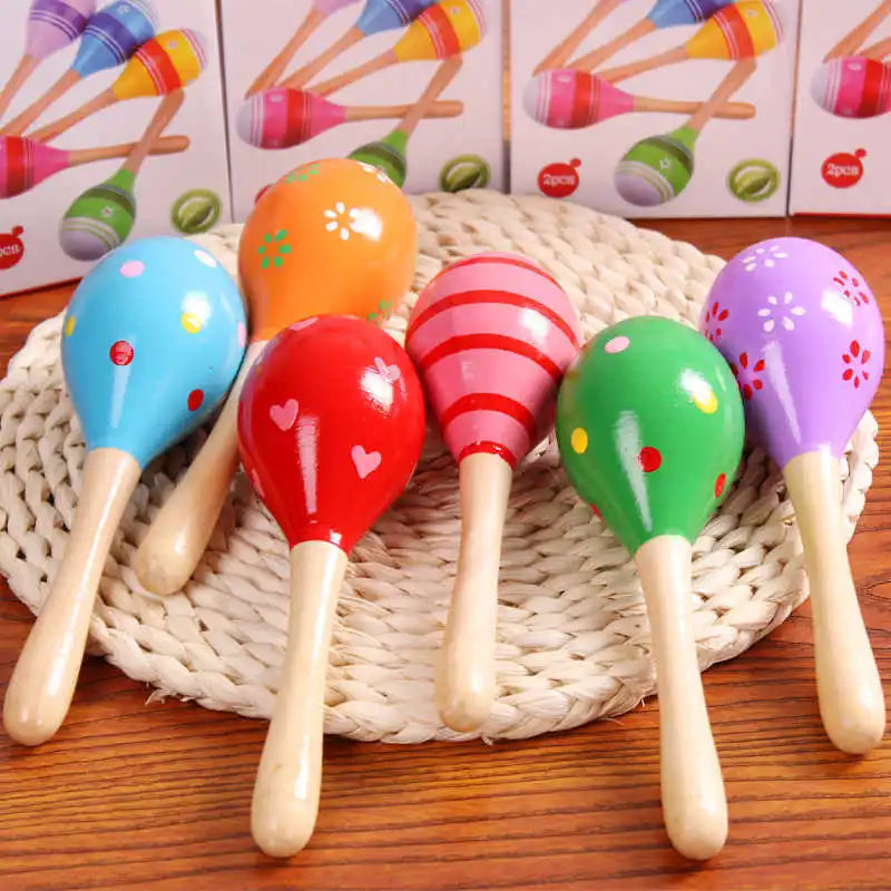 Wooden Maraca Baby Rattle For Early Learning 0 To 3