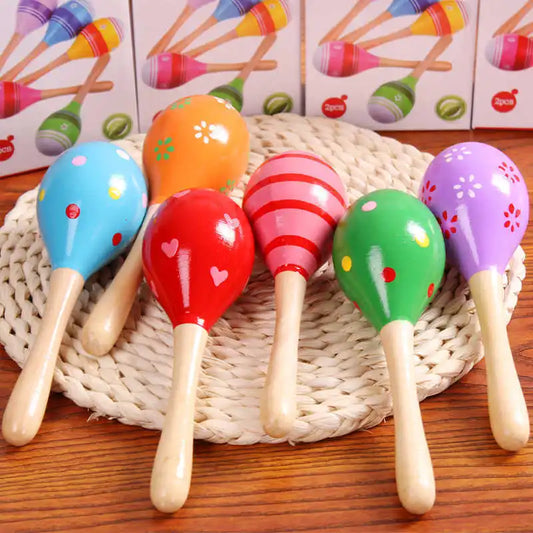 Wooden Maraca Baby Rattle For Early Learning 0 To 3
