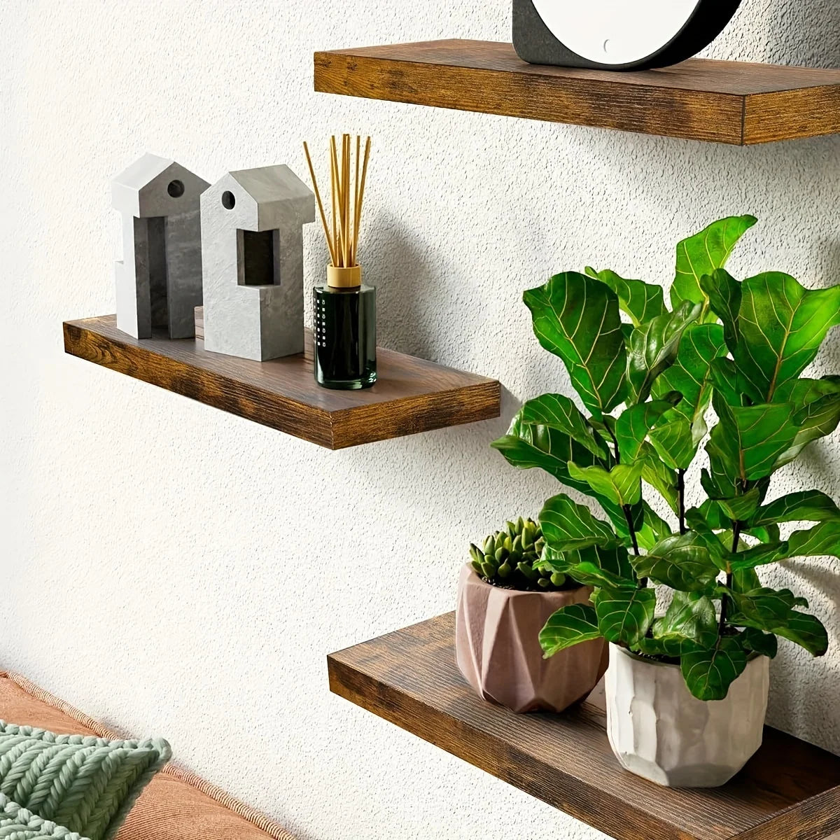 Wall Mounted Wooden Shelf For Living Room Contemporary Wall Shelf