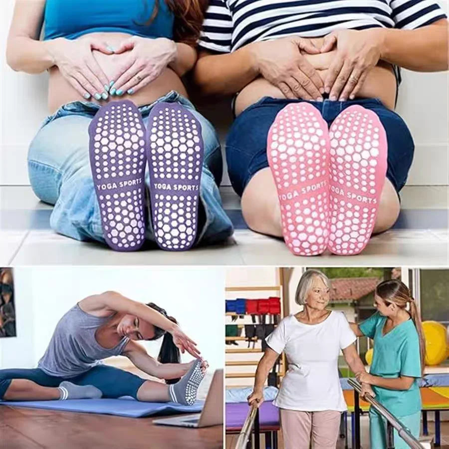 Grip Socks for Women Non Slip Pilates Yoga Stripes