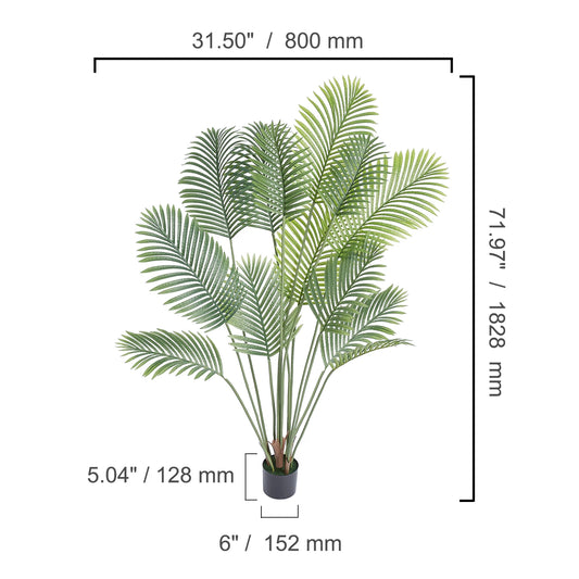 SucceBuy Artificial Palm Tree Faux Plant With Anti Tip Protection